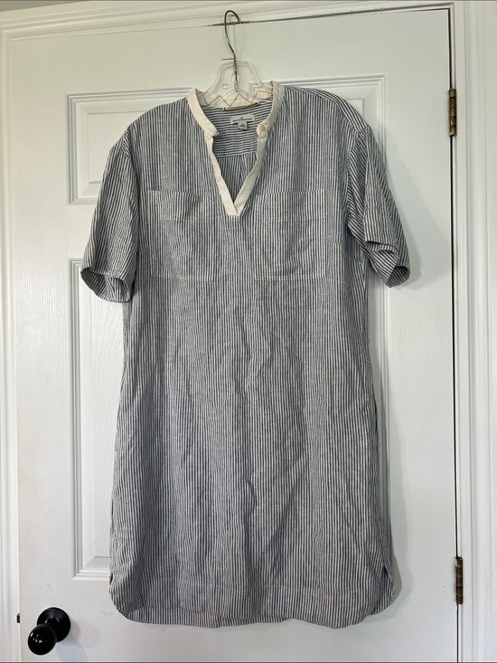 L.L. Bean Dresses & Skirts - L.L. Bean Navy and White Striped Pullover Midi Dress